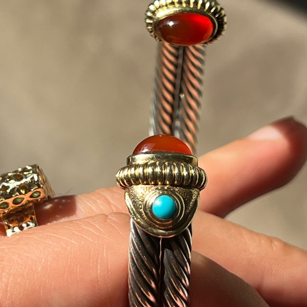 David Yurman 14k gold/925 silver Cuff bracelet - Picture 8 of 15